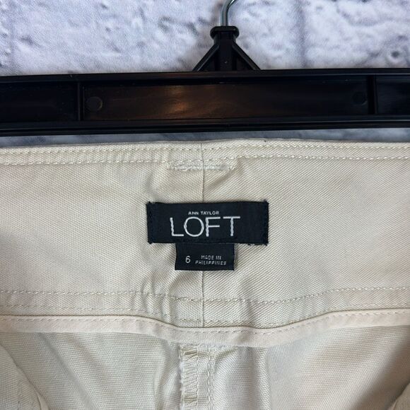 Loft Khaki Wide Leg Crop Pants Size 6 - Picture 5 of 8